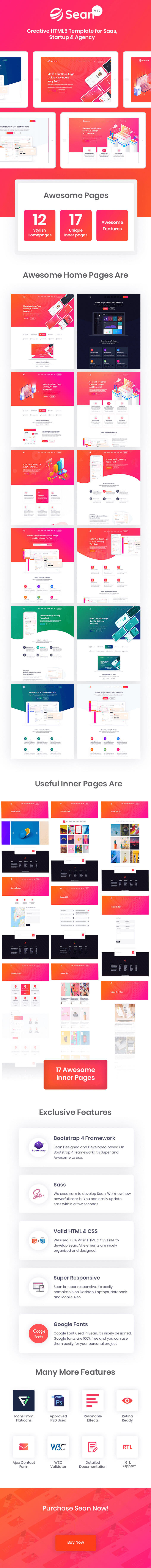 Sean - Saas, Software & App Landing Page HTML Template - 2