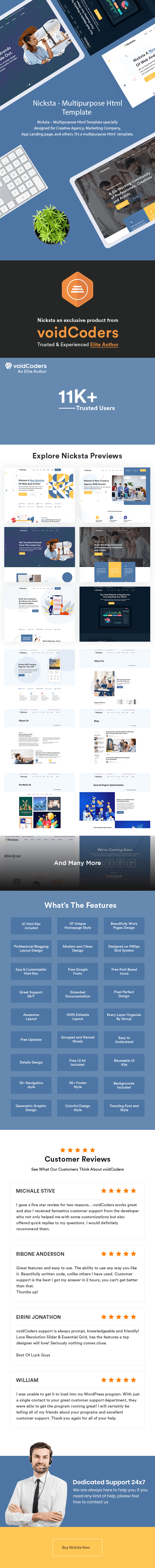 Nicksta - Multipurpose HTML5 Template