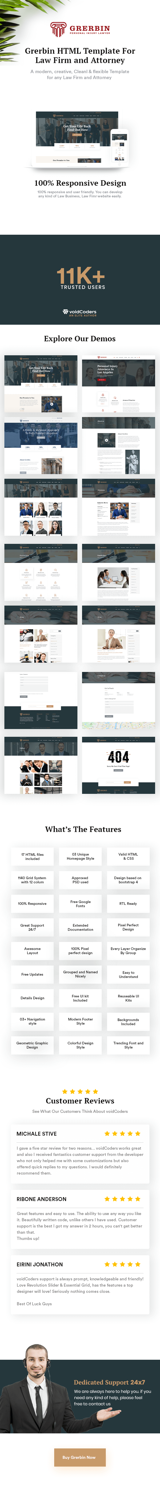 Grerbin - HTML5 Template For Law Firm With RTL Support - 1