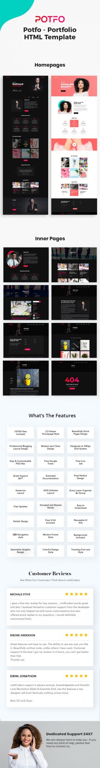 Potfo - Personal Portfolio HTML5 Template with RTL support - 1