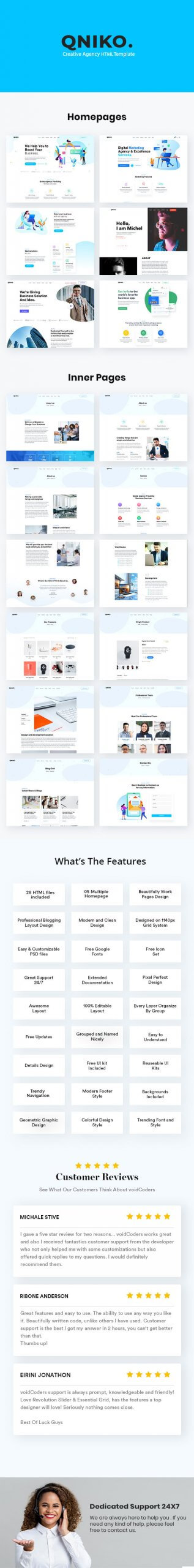 Qniko - Startup Agency HTML5 Template With RTL Support - 1